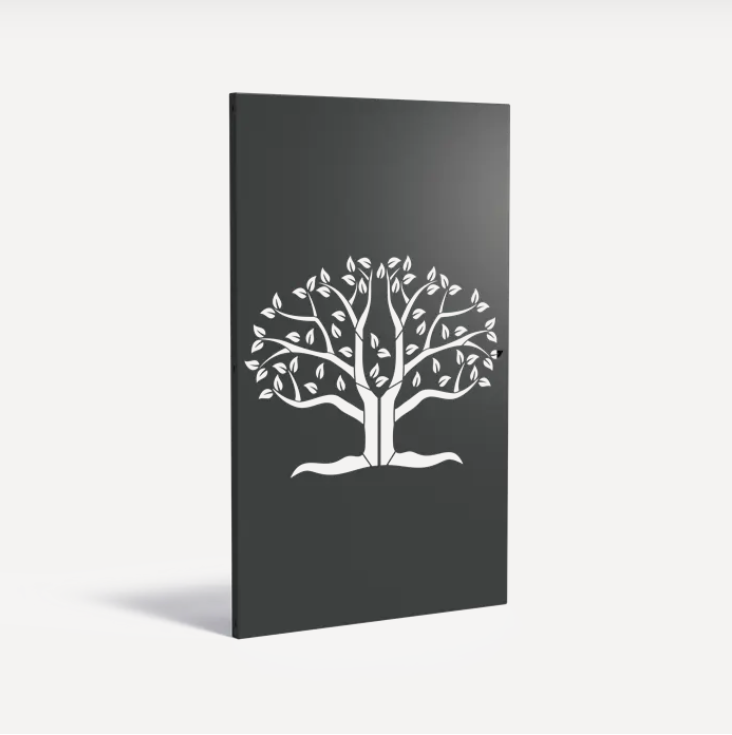 Sichtschutzwand aus Aluminium Baum abstrakt